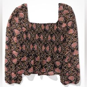 American Eagle Smocked Square Neck Top